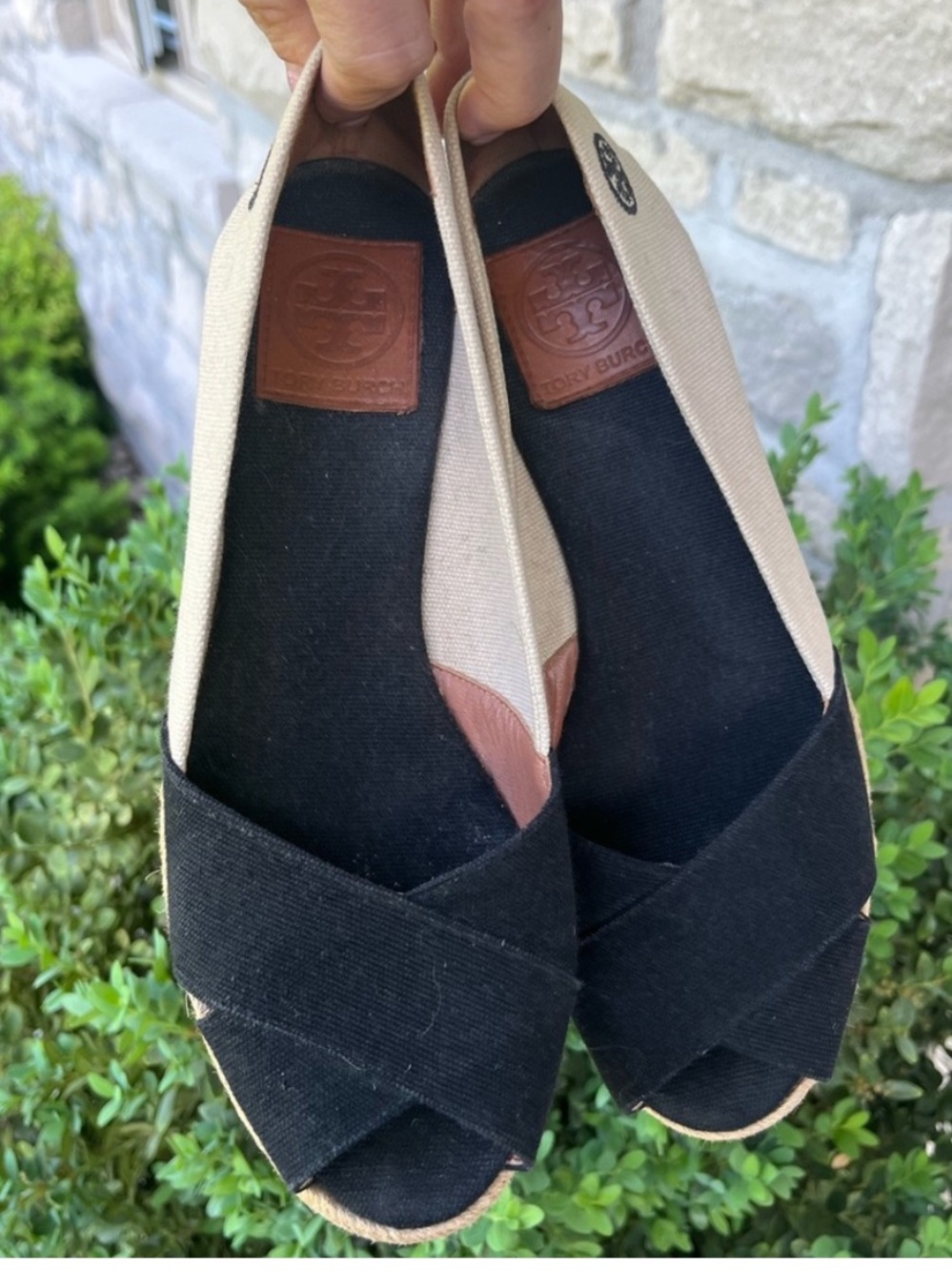 TORY BURCH Filipa Wedge Espadrilles Size 9 Excellent